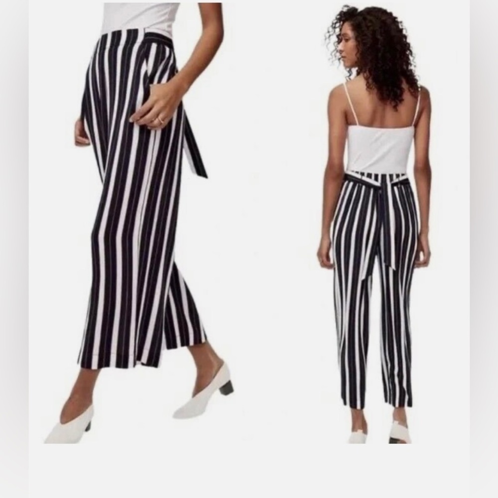 Wilfred Faun pants high - rise cropped flowy leg striped waist tie